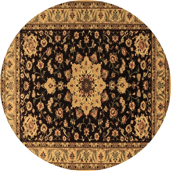 Ahgly Company Indoor Round Persian Brown Traditional Area Rugs, 8' Round