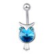 thumbnail image 3 of Regalo de la joyería del piercing del cuerpo del anillo del ombligo del búho del diamante artificial de la moda de las mujeres, 3 of 5