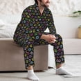 thumbnail image 5 of Wukai Colorful Paw Men's Long Sleeve Pajama Set,Long Sleeve Mens Sleepwear with Pockets & Front Fly-Large, 5 of 6