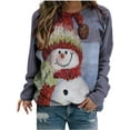 thumbnail image 1 of GHSDFBB Chandails de Noël pour Femmes Mode Loisirs Imprimé Graphique Manches Longues Hauts Mignons Chandail en Molleton Col Rond Cadeau de Noël, 1 of 5