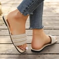 thumbnail image 6 of 2025 Women's Sandals Under $15, Xunlbb Flat-bottom Large Beaded Flip-flops Women's Rhinestones Light Beach Slippers, 6 of 7