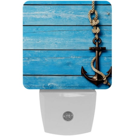 

Night Light Night Lights Plug into Wall 2-Pack Nightlight Plug in Night Light Dusk to Dawn Night Lamp Led Night Light for Adults Kids Room Nautical Planks Anchor Marine