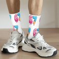 thumbnail image 2 of Socks for Men Women LSQii Cute Printed Ribbed Cotton Crew Socks Casual Daily Wear Comfort Cozy Streetwear for Sports,Athletic Style,Funny Gift,Size 5-10, White, 2 of 6