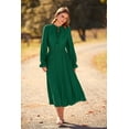 thumbnail image 4 of Vestido PRETTYGARDEN 2025 Primavera Otoño Midi Verde Oscuro XXL, 4 of 8