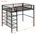 thumbnail image 5 of Twin Size Metal Loft Bed with 4-Tier Storage Shelves and Full-Length Guardrail, Loft Bed Frame for Kids Girls Boys, Saving Space, Black, 5 of 9