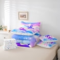 thumbnail image 6 of Erosebridal Cute Unicorn Silhouette 7-Piece Bedding Comforter Set，Girls Unicorn With Wings Print King Bedding Sets For Kids Girls,Reversible, 6 of 7