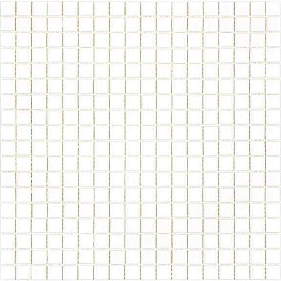 Skosh 11.6 in. x 11.6 in. Glossy Baby Powder White Glass Mosaic Wall and Floor Tile (18.69 sq. ft./case) (20-pack)