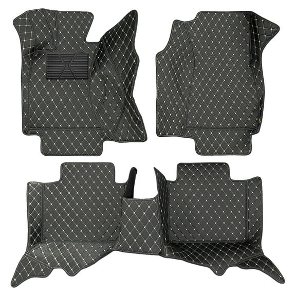 Leadwolf Car Floor Mats Custom for Lexus GS350 2012-2017 Faux Leather Floor Liner Carpet Protection All Weather PU leather 1st and 2nd Row 3Pcs Black Beige