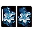 thumbnail image 2 of For Samsung Galaxy Tab A8 10.5" (SM-X200/X205/X207) Folio Case with Stand/Card Slots/Elastic Band Closure/Pen Loop Holder, Stylish Cute PU Leather Protective Lightweight Slim Cover, Blue White Flower, 2 of 7
