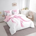 thumbnail image 2 of Erosebridal Girls Pink Bow Bedding Comforter Set, U Letter Queen Bedding Sets, Princess Style Bedroom Decor, Pink Reversible 7-Piece, 2 of 6