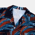 thumbnail image 4 of Camisas Para Hombre XXL Camisas de un solo pecho de primavera y verano para hombre, camisas de vacaciones al libre con bolsillo de manga corta y solapa con estampado informal para playa (Dark Blue, M), 4 of 7