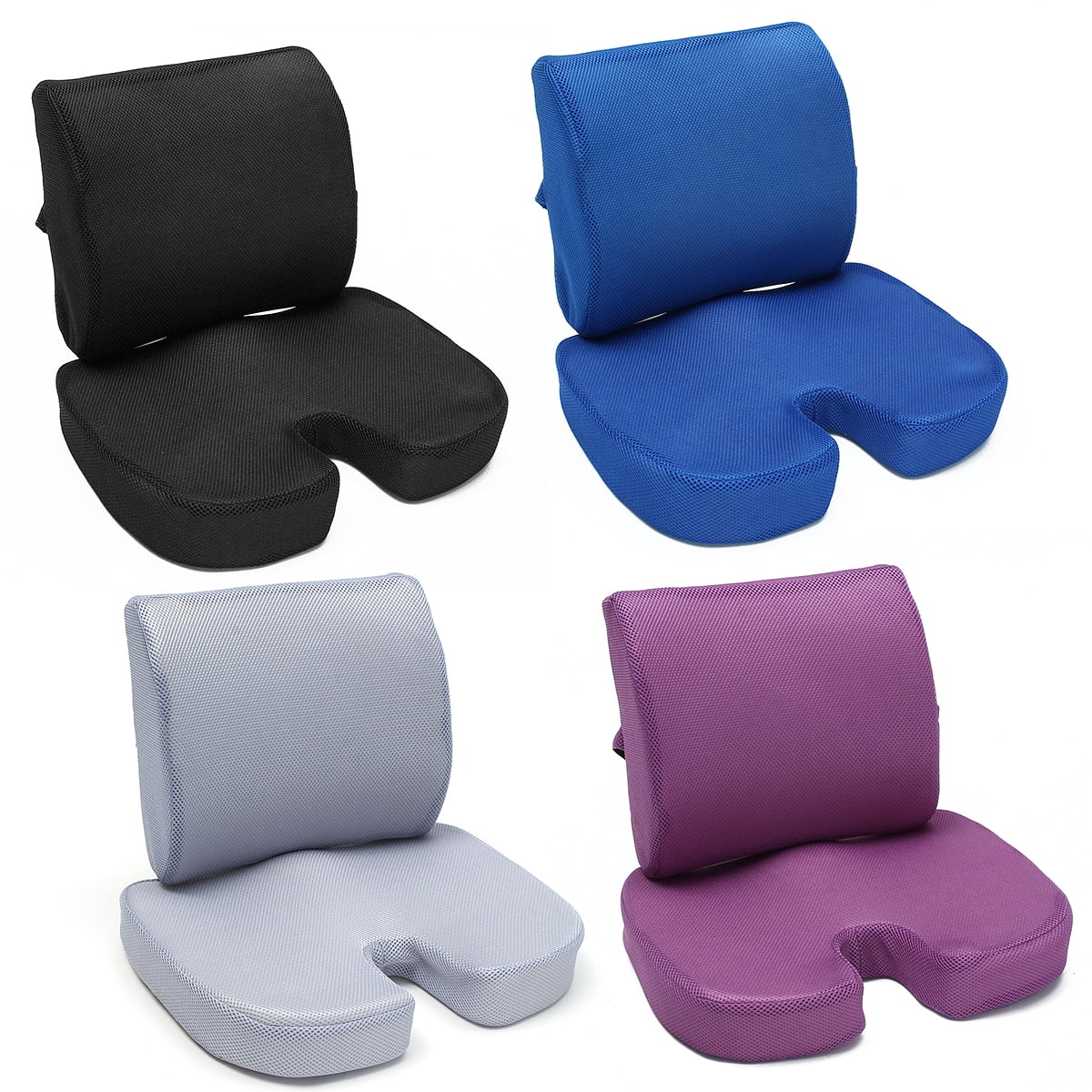 Seat Cushion & Lumbar Support Pillow for Office Chair, Car, Wheelchair ...