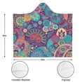 thumbnail image 3 of Wearable Blanket,Purple Pioneer Flower and Paisley Pattern Hooded Wearable Flannel Blanket for Adults & Teens,Winter Poncho Shawl Wrap Cape Cozy Anti-Pill,50"x60", 3 of 5