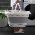 thumbnail image 2 of Collapsible Plastic Laundry Basket - Oval Tub/Basket - Foldable Storage Container/Organizer - Portable Washing Tub - Space Saving Laundry Hamper, 2 of 9