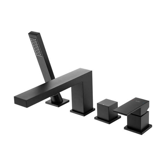 Kibi Cube Deck Mounted Bathtub Faucet with Hand Shower