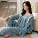thumbnail image 3 of Conjunto de pijamas de Coral Jacquard de talla grande 3XL 4XL para mujer, ropa de dormir térmica estilo Teddy para mujer, Pijama largo regordete para chicas Kawaii, 3 of 5