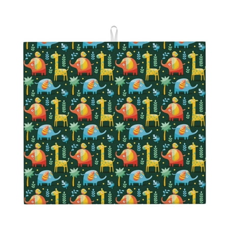 

Matuu Colorful Elephants for Dish Drying Mat for Kitchen Counter for Kitchen and Dining Kitchen Counter Accessories 16 x18