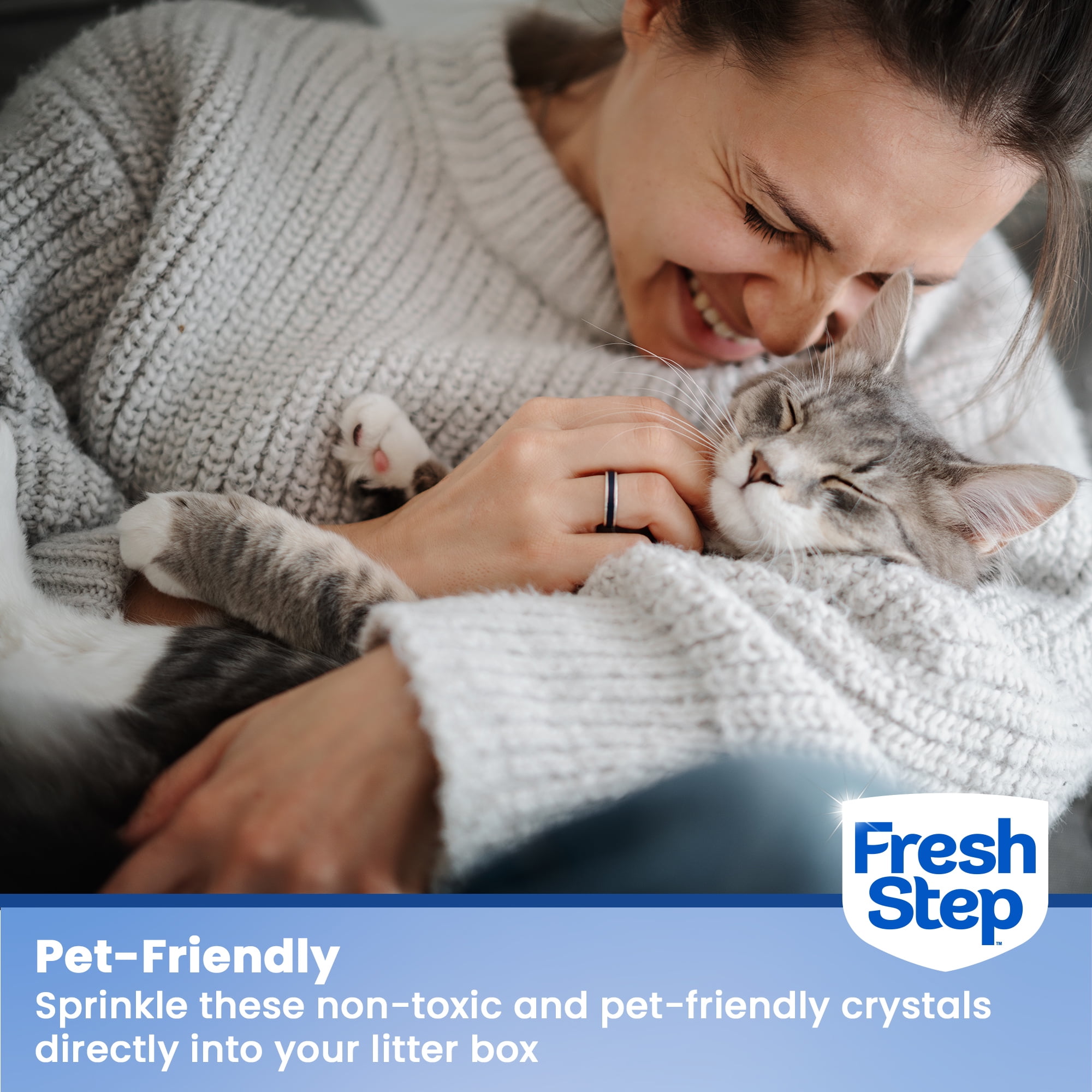 Fresh Step Cat Litter Deodorizing Scent Boosting Crystals in Fresh Scent, 32 Ounce