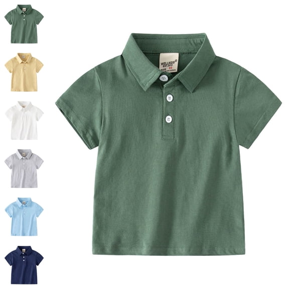 Boys School Uniform Shirts Short Sleeve Boys's Polo Shirts Breathable Boys Performance Polo 18-24 Months