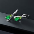 thumbnail image 4 of Gem Stone King 4.96 Cttw Green Nano Emerald and Green Peridot Dangle Earrings for Women | 925 Sterling Silver ֿ Gemstone May Birthstone | Oval 10X8MM and Trillion 5MM, 4 of 4
