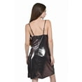 thumbnail image 3 of Vestido metalico con escote drapeado Roman Fashion /Juvenil, 5638 (Cobre) cafe CH, 3 of 5
