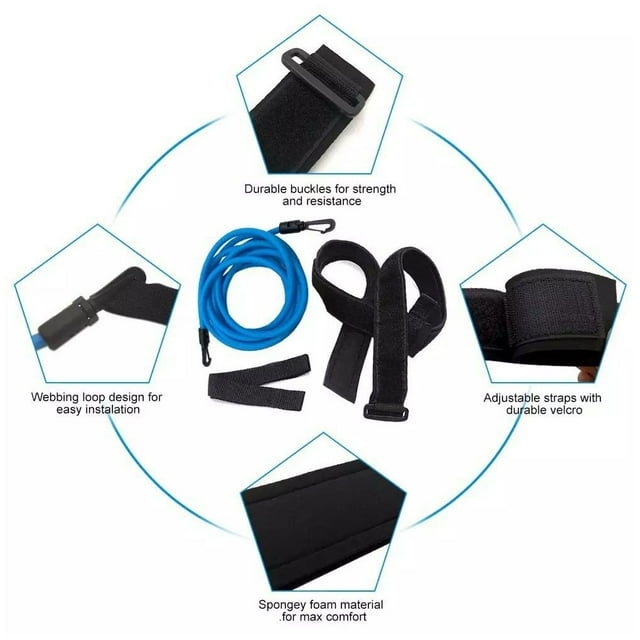 Baohd Ceinture d'Entraînement de Natation Réglable et Confortable Train Pas Plus Dur Noir-3mètres 1Set