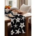 thumbnail image 4 of Starfish Table Runner, Summer Beach Nautical Ocean Sea Star Marine Life Black Cotton Linen Kitchen Table Decoration Washable Dining Tabletop Runners for Home Party Decor 13x90 Inches, 4 of 9