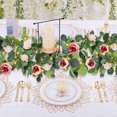 thumbnail image 6 of Fake Flowers Garland with Light Eucalyptus Garland Vintage Rose Peony Vine Greenery Decoration Wall Hanging Plant for Fireplace Mantel Wedding 11.8ft Pink, 6 of 7