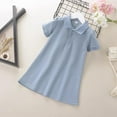 thumbnail image 5 of HOMADLES Teen Girls Dress polo Short Sleeve Solid Breathable Ruffed Summer Princess Dress Dress Blue 3 T, 5 of 5