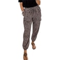 thumbnail image 2 of Fesfesfes Women Pant Leopard Print Legged Elastic Rope Pocket Decoration Casual Long Pants, 2 of 8