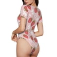 thumbnail image 3 of The Xecao Floral Strawberr Women's Crew Neck Body Suit, a short-sleeved bodysuit and basic swimsuit, both comfort and style for dating and daily life, 3 of 9