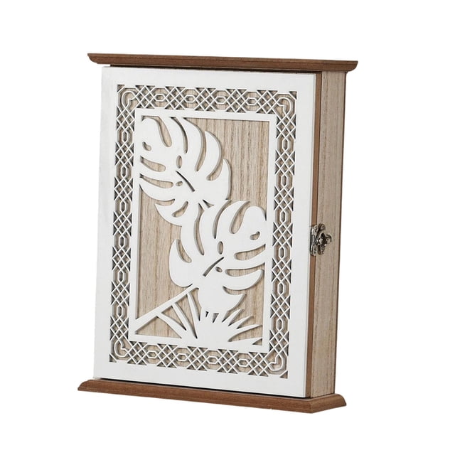 Caja para llaves de pared, fácil instalación, a prueba de polvo, decorativa, para llaves. Patrón de hojas