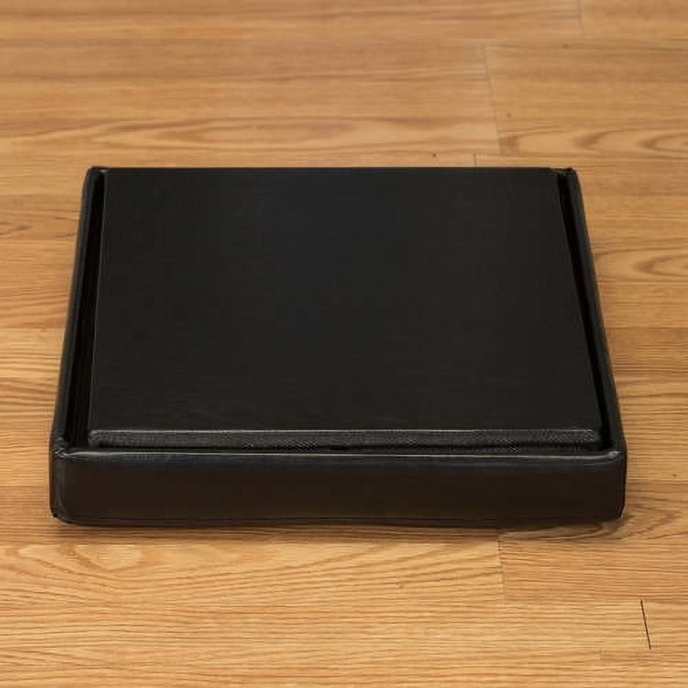 Simplify Faux Leather Folding Storage Ottoman Cube in Black