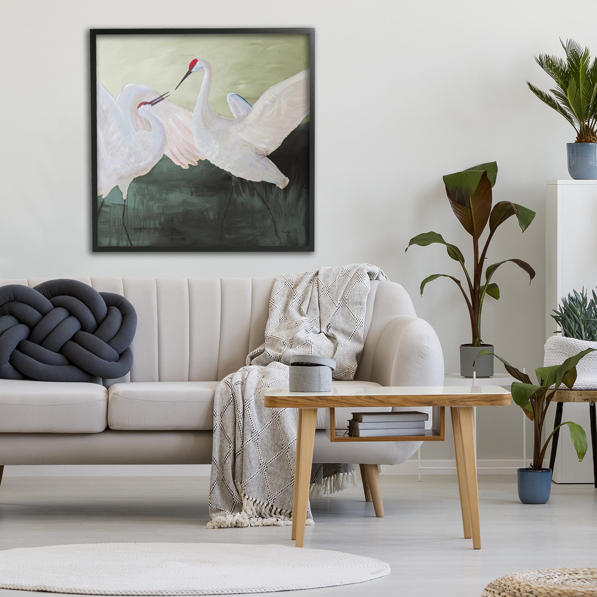 Stupell Industries White Sandhill Cranes Black Framed Giclee Art, design by Robin Maria