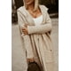thumbnail image 4 of Suéter de otoño e invierno, cárdigan con solapa, capucha, largo, letra, chaqueta de punto suelta de lana, 4 of 5