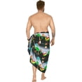 thumbnail image 4 of HAPPY BAY Men's Christmas Tree Holiday Bath Trunk Swimsuit Vacation Xmas Party Gifts Sarong Pareo Beachwear Wrap One Size Ink, Santa Surf, 4 of 5