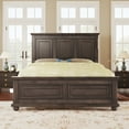 thumbnail image 3 of Llinc Store Traditional Pinewood Vintage King Bed Town And Country Style Platform Bed Frame with Headboard, Brown, 3 of 6