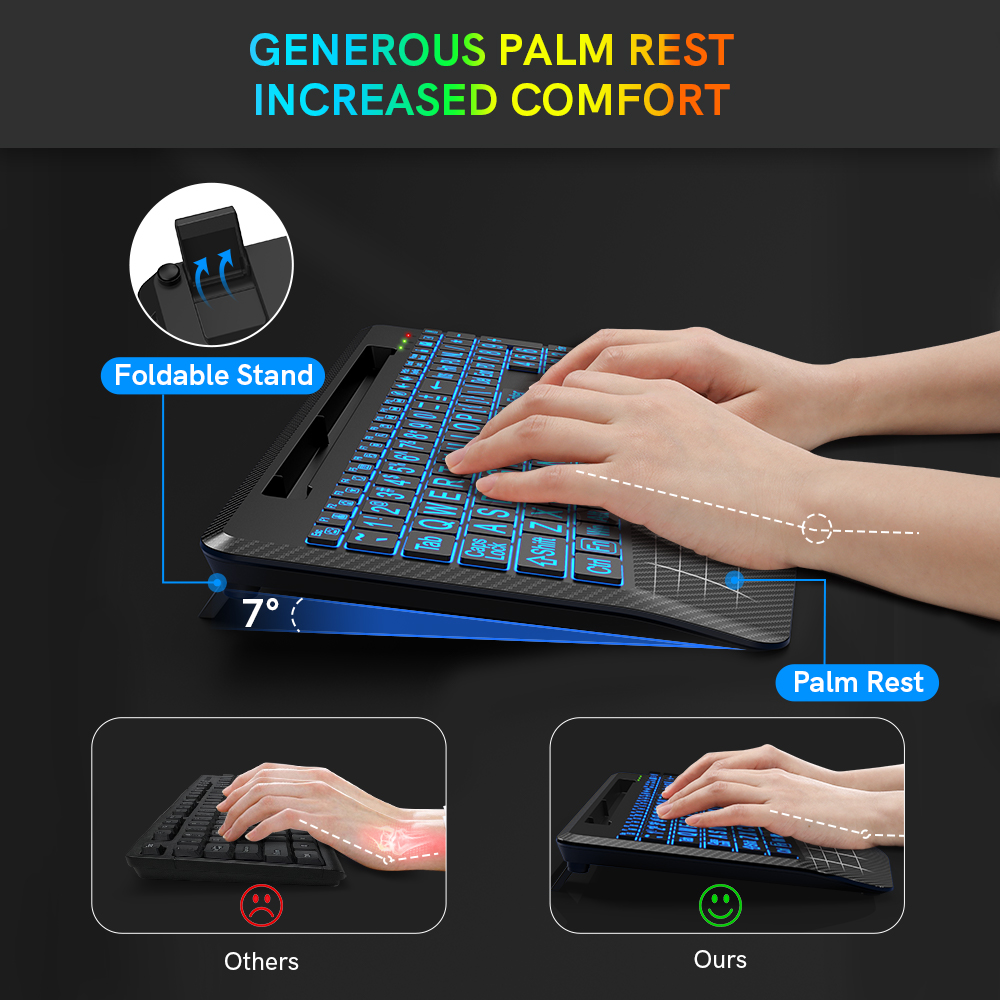 Wagpak Wireless Keyboard with Backlight and Wrist Rest photo 8