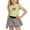 Vert2026 Ensembles15, variante sur oelaio Ensemble Deux Pièces d'Été pour Filles, Mignon Nœud, Débardeur Sans Manches et Jupe Trapèze à Carreaux, Jaune, 4-5 Ans