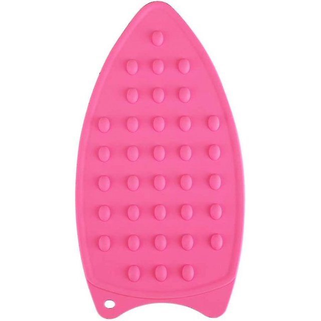 Alfombrilla para planchar de silicona, tabla de planchar portátil multifuncional resistente al calor para viajes familiares (color rosa)