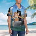 thumbnail image 5 of Xecao Two Brave Cats Are Floating On The Sea Iceberg print Hawaiian shirt - a stylish short-sleeve button-down for men, perfect for casual beach and tropical outings., 5 of 9