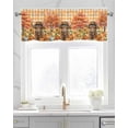 thumbnail image 2 of Orange Fall Pumpkins Kitchen Valances for Windows Farmhouse Linen Window Valance Curtain for Living Room Window Treatment Thanksgiving Cow Autumn Trees Plaid Valance Rod Pocket Topper, 42 x 18 Inch, 2 of 6