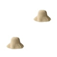 thumbnail image 3 of Minnieouse Sombrero de cubo para acampar para mujer, gorra de pescador de paja, plegable, transpirable, decoración de cabeza de verano, gorras Beige 2piezas, 3 of 6
