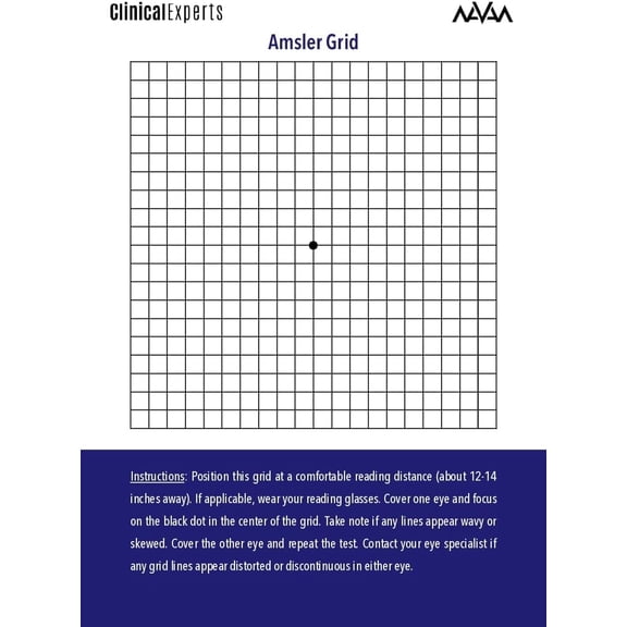 Amsler Eye Grid with Magnetic Back - Daily Vision Screening Tool for Macular Degeneration and Glaucoma Patients by Clinical Experts (1 Pack)