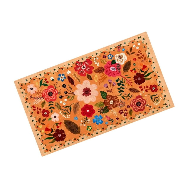 Retro Flowers Floormat Classic Flowers Design For Living Room Bedroom For Daily For Present Rugs for Room Dark Blanket Large Classroom Rug Small Carpets for Bedrooms Blankets Soft And Texture Throw