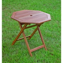 International Caravan Acacia Octagonal Folding Table