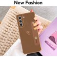 thumbnail image 4 of Designed for Samsung Galaxy S21 FE 6.4" Luxury Case for Women Girls,Soft Silicone Plating Bumper Wristband Holder Case Slim Anti-Scratch Shockproof Love Heart Cute Case(Elegant Brown), 4 of 14
