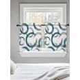 thumbnail image 5 of Turquoise Grey Tier Curtains 24 Inch Length,Sheer Curtains for Bedroom Living Room Window Geometric Circle Modern Abstract Simple Art Small Half Window Kitchen Curtains & Drapes 27.5"x24" 2 Panels, 5 of 6