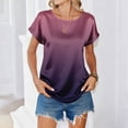 thumbnail image 3 of BOMYJESK T Shirts for Women Crewneck Short Sleeve Stain Workout Tops Dressy Casual Fashion Gradient Blouses 2026 Summer Loose Fit Basic Tees Top Dark Purple XL, 3 of 6