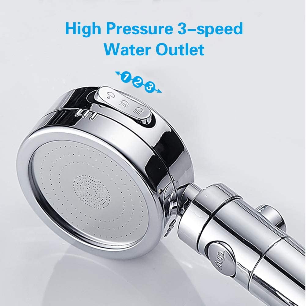 Pommeau De Douche Haute Pression 5 Modes - Diamètre 120 Mm, Anti-calcaire, économie D'eau - Pour Basse Pression, Facile à Installer